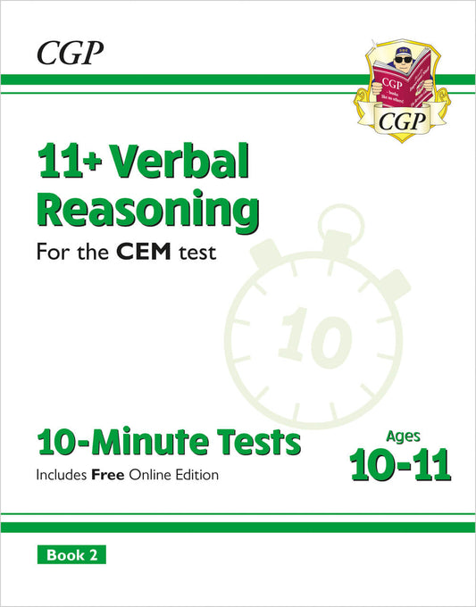 CGP 11+ CEM 10-Minute Tests: Verbal Reasoning - Ages 10-11 Book 2 (with Online Edition)
