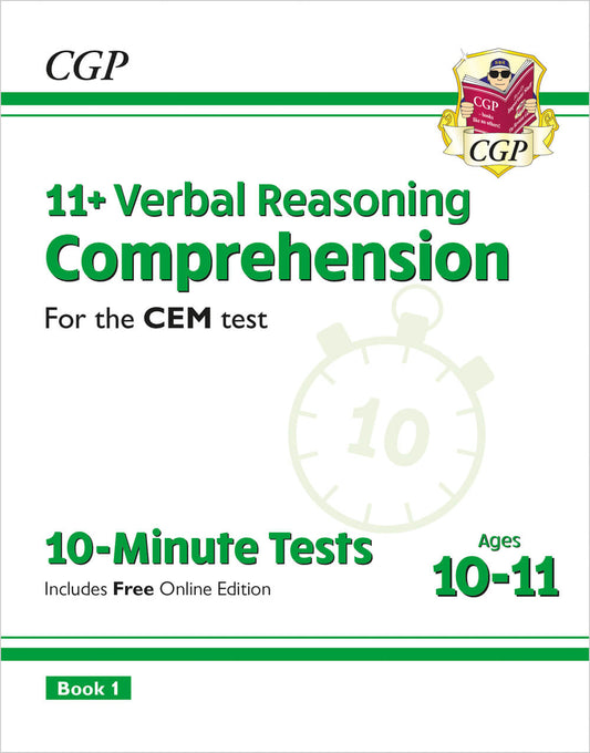 CGP 11+ CEM 10-Minute Tests: Comprehension - Ages 10-11 Book 1 (with Online Edition)