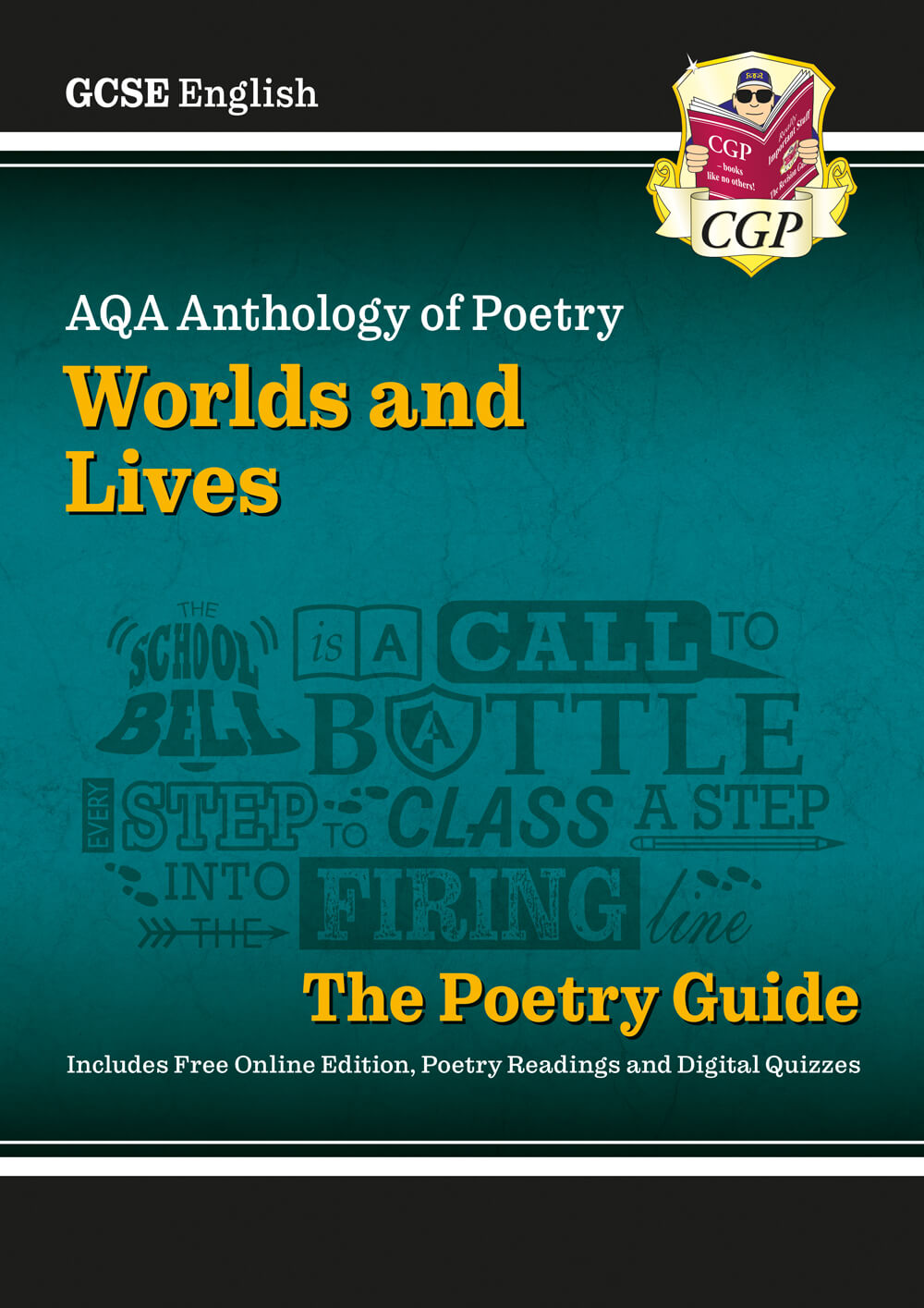 CGP New GCSE English AQA Poetry Guide - Worlds & Lives Anthology inc. Online Edition, Audio & Quizzes