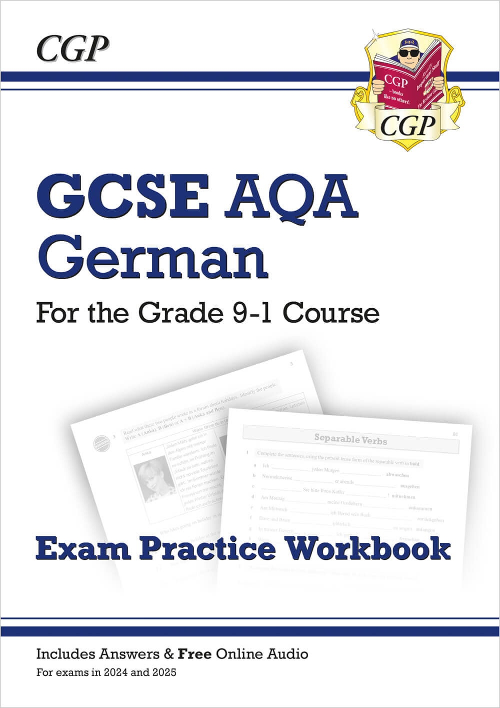CGP GCSE German AQA Exam Practice Workbook: includes Answers & Online Audio (For exams in 2025)