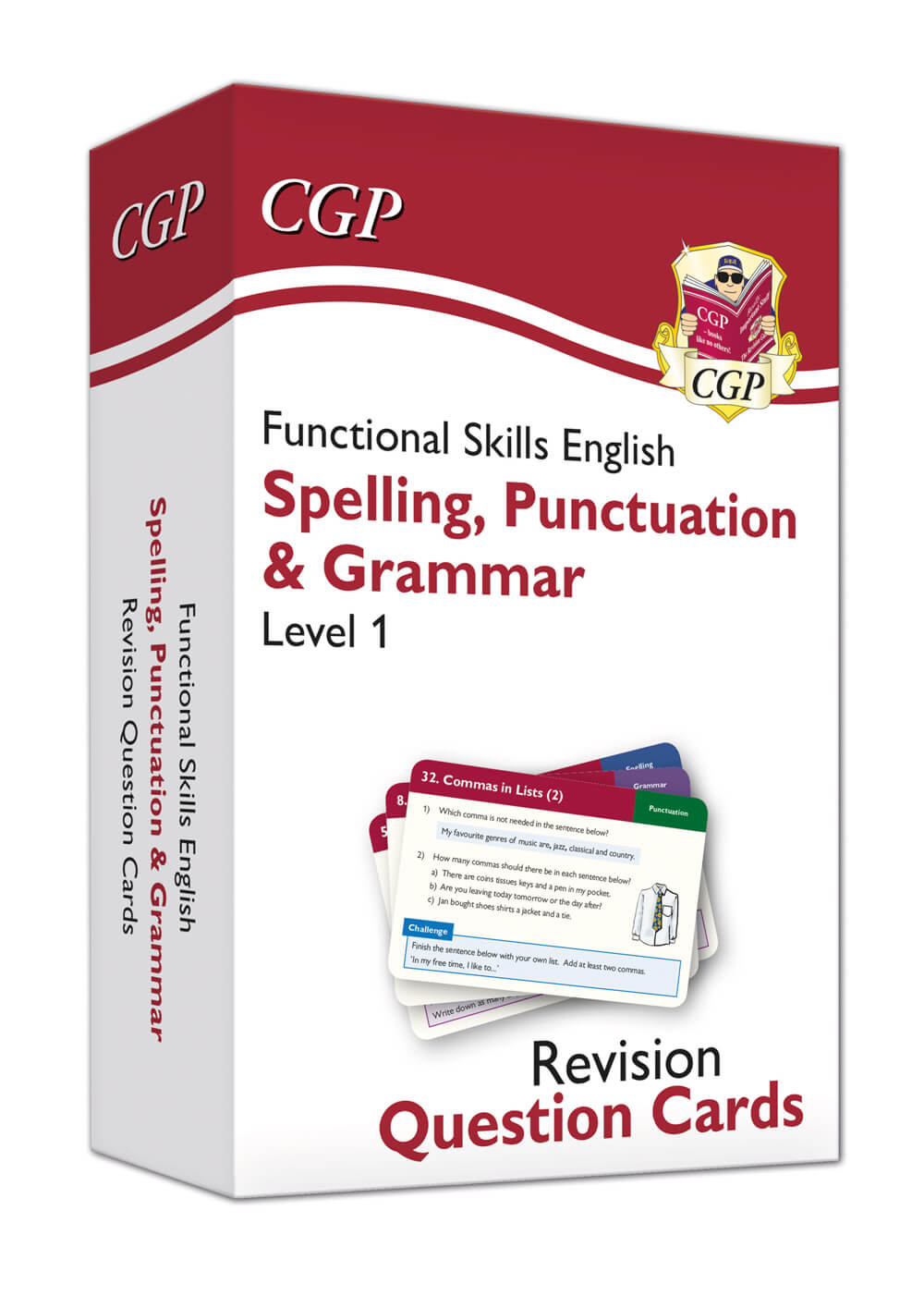 CGP Functional Skills English Revision Question Cards: Spelling, Punctuation & Grammar - Level 1