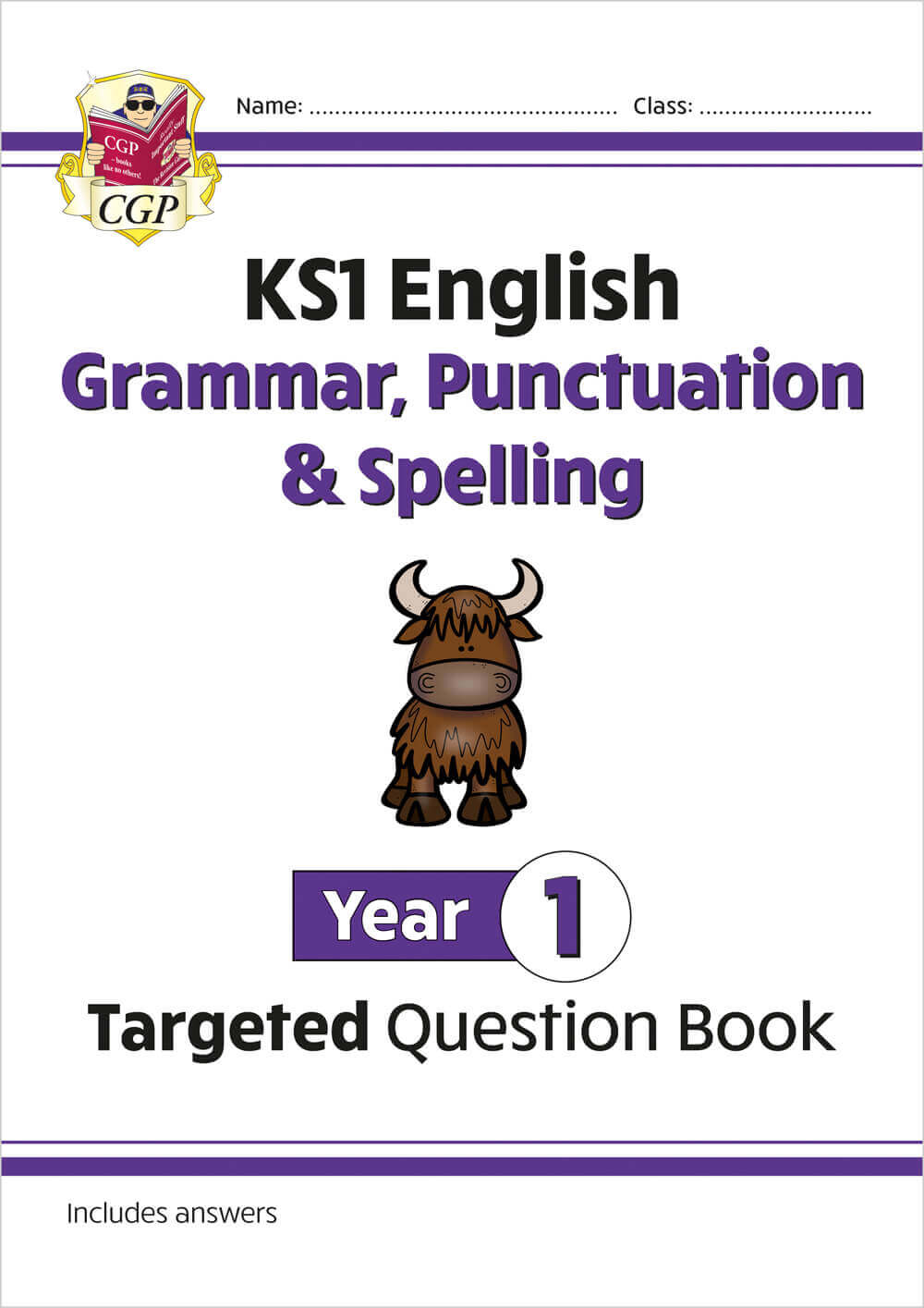 CGP, KS1 English Year 1 Grammar, Punctuation & Spelling Targeted Question Book (with Answers)