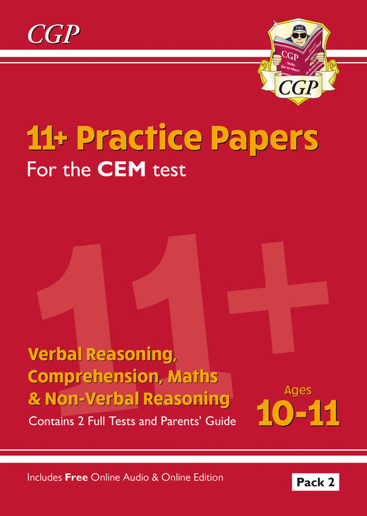 CGP 11+ CEM Practice Papers: Ages 10-11 - Pack 2 (with Parents' Guide & Online Edition)
