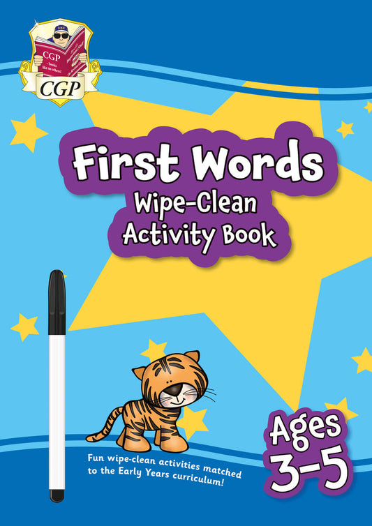 CGP New First Words Wipe-Clean Activity Book for Ages 3-5 (with pen)
