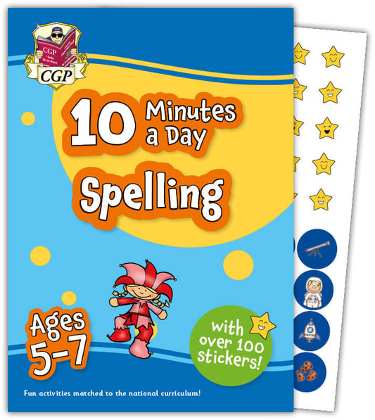 CGP, 10 Minutes a Day Spelling for Ages 5-7 (with reward stickers)