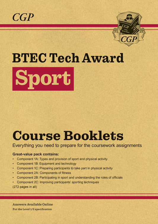 CGP BTEC Tech Award in Sport: Course Booklets Pack (with Online Edition)