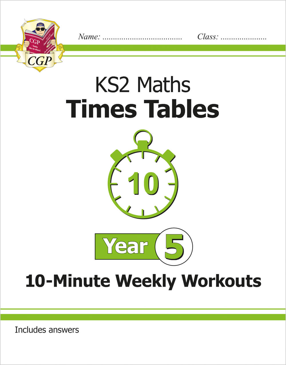 CGP, KS2 Year 5 Maths Times Tables 10-Minute Weekly Workouts