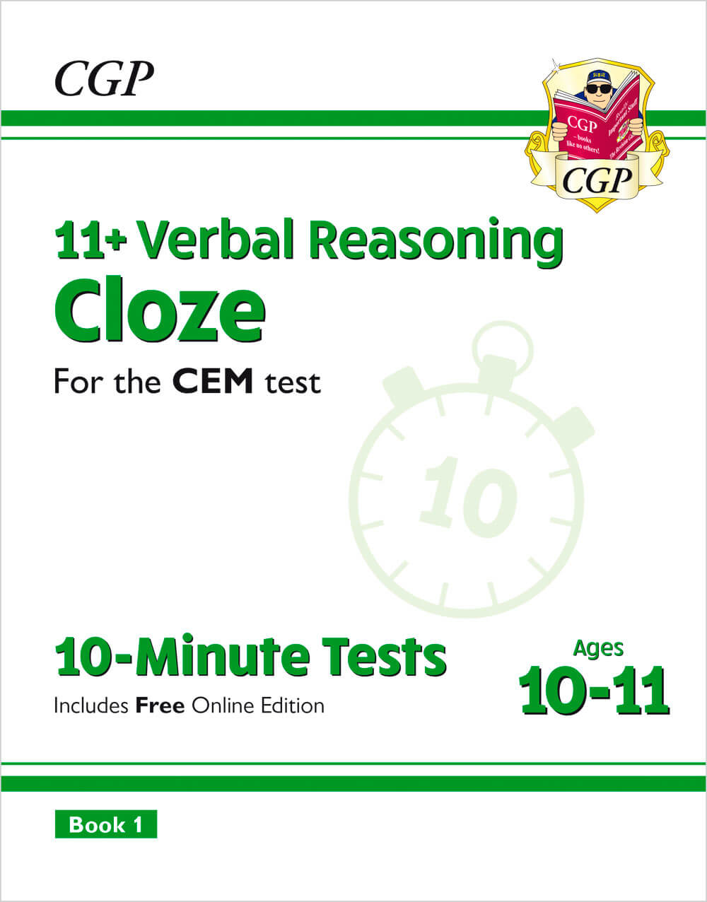 CGP 11+ CEM 10-Minute Tests: Verbal Reasoning Cloze - Ages 10-11 Book 1 (with Online Edition)