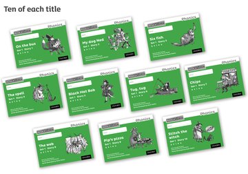 Read Write Inc - Phonics Set 1 Green Story Books - Black and White Pack of 100