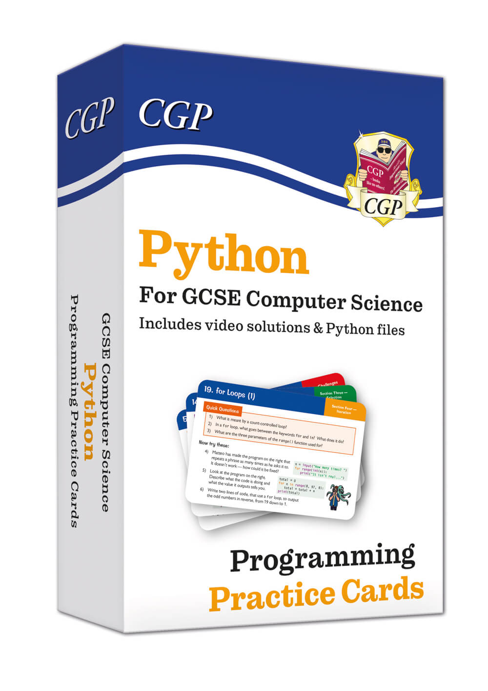 CGP New Python Programming Practice Cards for GCSE Computer Science with Python Files & Videos