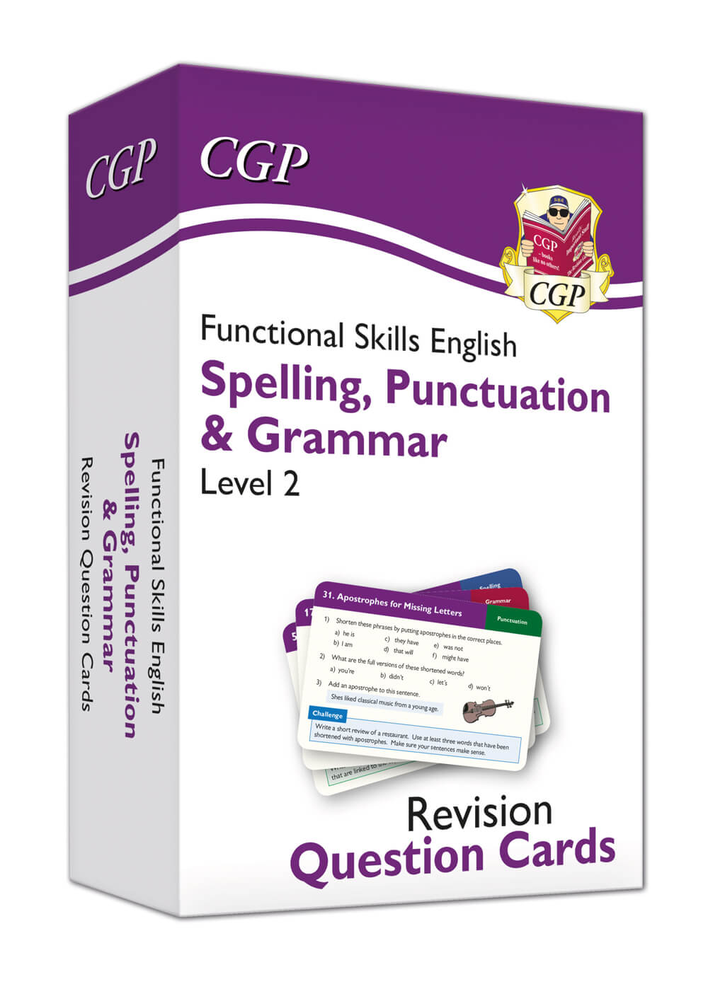 CGP Functional Skills English Revision Question Cards: Spelling, Punctuation & Grammar - Level 2
