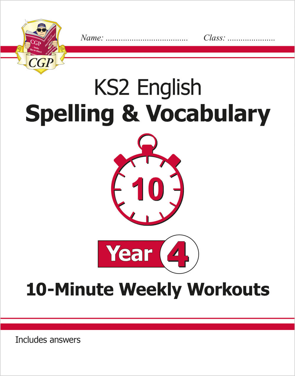 CGP, KS2 Year 4 English 10-Minute Weekly Workouts: Spelling & Vocabulary