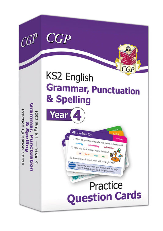 CGP, KS2 English Year 4 Practice Question Cards: Grammar, Punctuation & Spelling