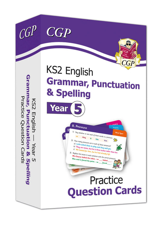 CGP, KS2 English Year 5 Practice Question Cards: Grammar, Punctuation & Spelling