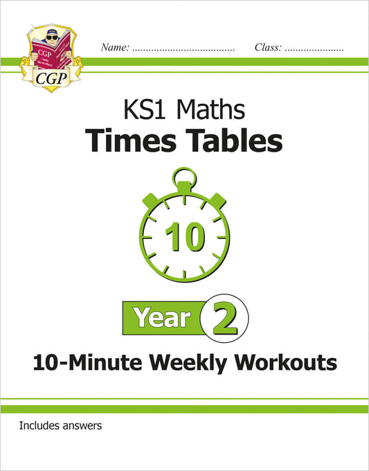 CGP, KS1 Year 2 Maths Times Tables 10-Minute Weekly Workouts