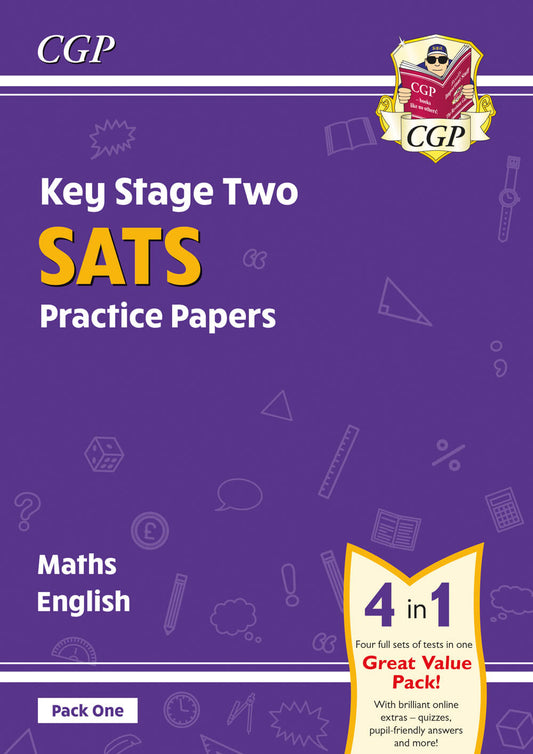 CGP, KS2 Maths & English SATS Practice Papers: Pack 1 - for the 2025 tests (with free Online Extras)