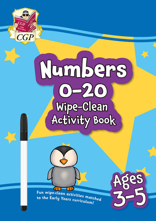 CGP New Numbers 0-20 Wipe-Clean Activity Book for Ages 3-5 (with pen)