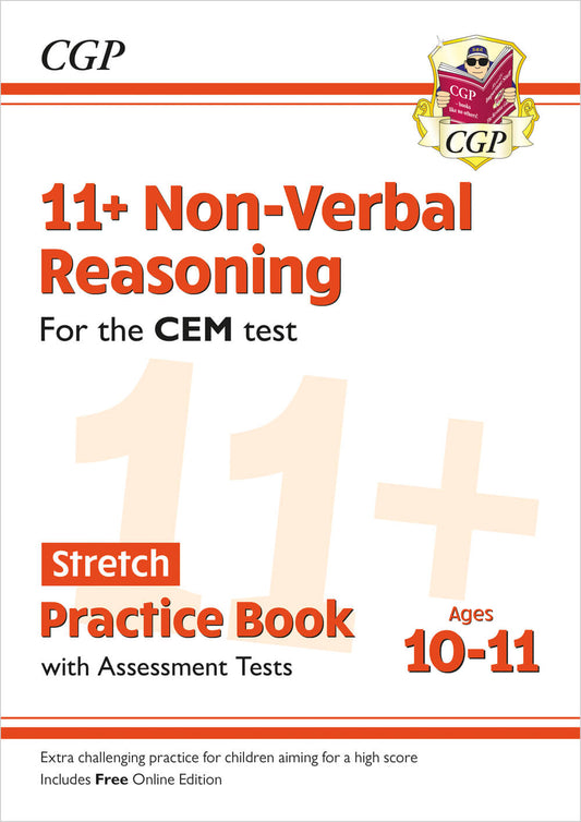 CGP 11+ CEM Non-Verbal Reasoning Stretch Practice Book & Assessment Tests - Ages 10-11 (with Online Ed)