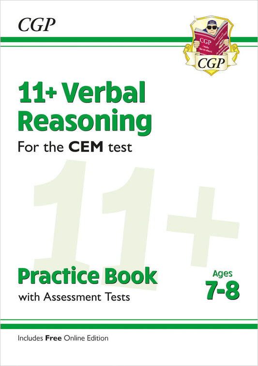 CGP 11+ CEM Verbal Reasoning Practice Book & Assessment Tests - Ages 7-8 (with Online Edition)