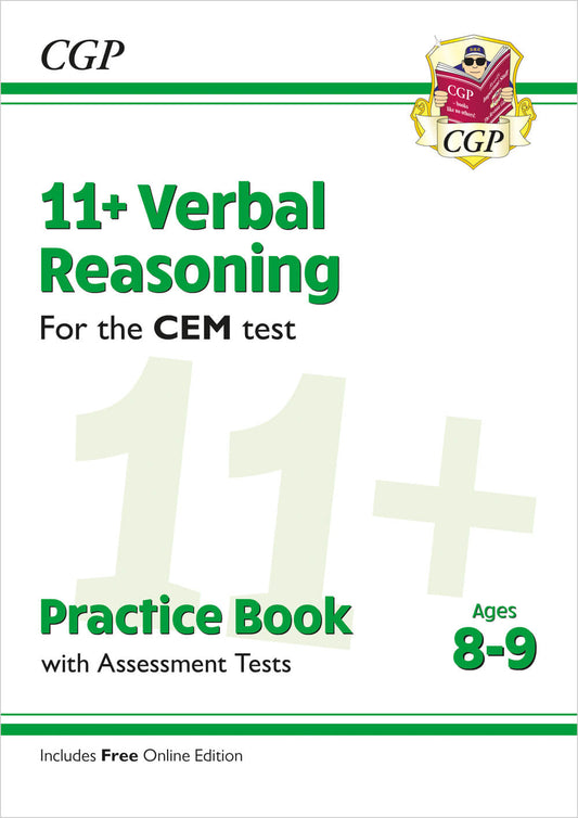 CGP 11+ CEM Verbal Reasoning Practice Book & Assessment Tests - Ages 8-9 (with Online Edition)